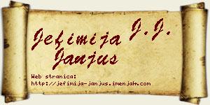 Jefimija Janjuš vizit kartica